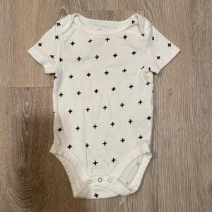 Cloud Island White Onesie with black mini crosses